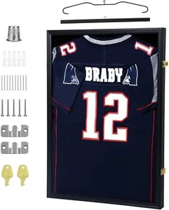 IHEIPYE Jersey Display Frame Case Lockable, Large Sport Jersey Shadow Box with - Picture 1 of 7