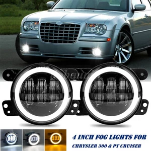 Pair Bumper LED Halo Fog Lights for 2005 2006 2007 2008 2009 2010 Chrysler 300 - Picture 1 of 15