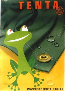 Original vintage poster TENTA WATER PROOF TEXTILE FROG c.1945 - Picture 1 of 1