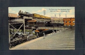 F0131 USA Richmond Va Two over One Railroad Railway vintage postcard - Picture 1 of 2
