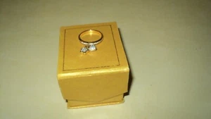 ITALIAN RING YELLOW GOLD 14k 3.4 gr WHITE ZIRCON DANGLING HEART/STAR*US6.5*E53.5 - Picture 1 of 4