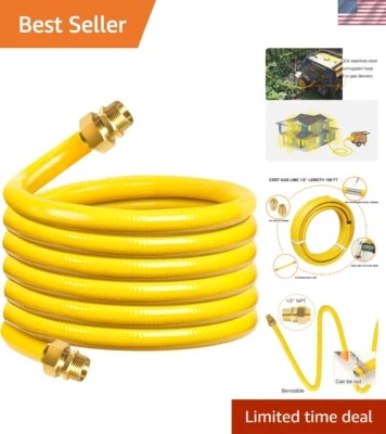 100FT Flexible and Explosion-Proof 1/2" Stainless Steel Gas Line for Home Use - Image 1 of 4