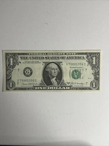 1969 C Chicago errore di taglio nitido bordo irregolare banconota da $1 - Foto 1 di 14