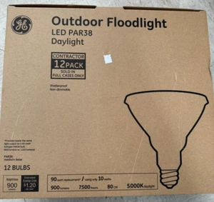 New GE LED 90-Watt Par38 Daylight Flood Light Bulb 12-pack NEW! - Picture 1 of 2