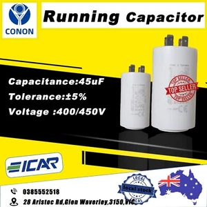 Condensador de funcionamiento ICAR 45 UF RUN 450V Motor 50/60Hz 4 pines mejor calidad - Imagen 1 de 9