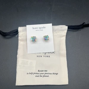 Kate Spade New York Gold Tone Glitter Crystal Square Stud Earrings - Picture 1 of 4