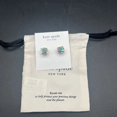 Aretes cuadrados Kate Spade New York tono dorado cristal brillo  Foto 1 de 4
