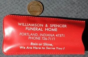 Tapa de lluvia para funeraria Portland Indiana Williamson & Spencer década de 1960 en bolsa de vinilo- - Imagen 1 de 1