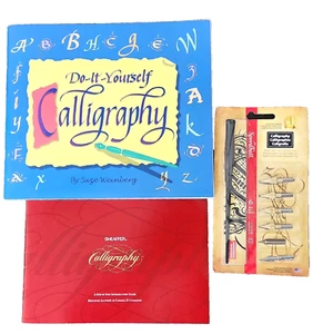 Speedball Calligraphy Pen 6 pc SET #2961 w/2  Calligraphy Step by Step Guides - Picture 1 of 10