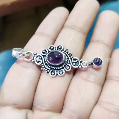 Ciondolo in argento sterling 925 con più pietre preziose ametista nuovo... - Immagine 1 di 4