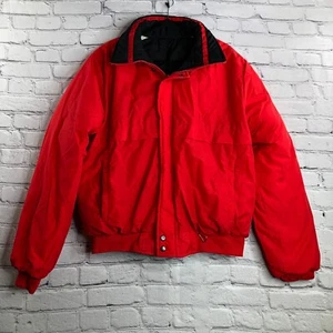Vtg Downhill Racer Coat 1985 Adult Large Red Down Puffer Ski Jacket Reversible - Picture 1 of 21