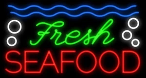 New Fresh Seafood Neon Sign Light Lamp Workshop Poster Cave Collection 24"x20" - Picture 1 of 1