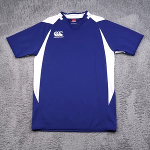 Canterbury Rugby Jersey Shirt Mens Large Blue Athletic Training Short Sleeve - Picture 1 of 10