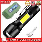 XPE+COB LED Flashlight USB Rechargeable IPX4 3 Modes Emergency Torch Light