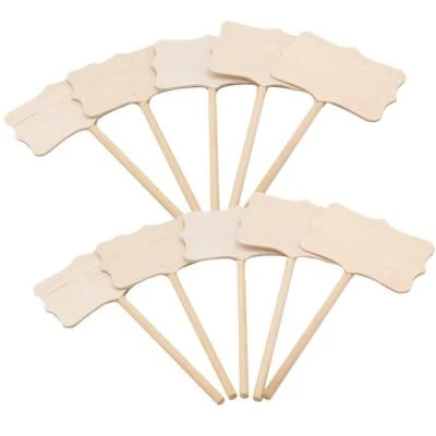 10pcs Small Board Tags Cake Topper Flowerpot Tags For Birthday Decoration - Image 1 of 4