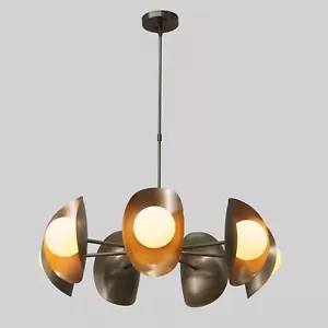 Lámpara colgante de latón Sputnik estilo siete globos estilo Stilnovo lámpara decoración - Imagen 1 de 5