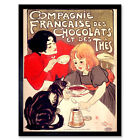 Steinlen Company French Chocolate Tea Cat Advert Art Print Framed 12x16