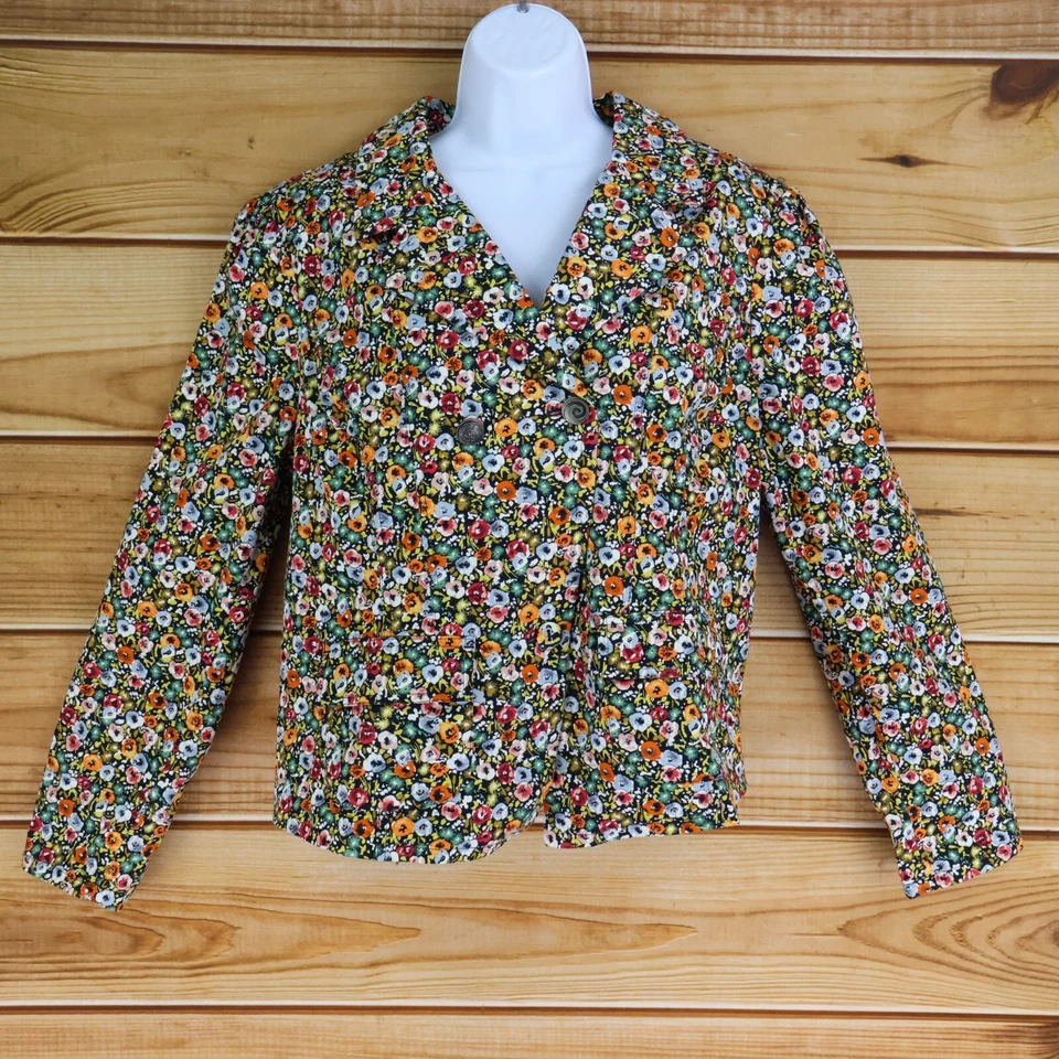 Chaqueta Blazer Christopher & Banks Mujer Talla L Coloridas Flores Bolsillos Negocios Foto 1 de 4
