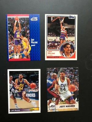Tarjetas de baloncesto Jeff Malone Upper Deckr, Fleer, SkyBoxTops (4) de la década de 1990. Hecho en USA Foto 1 de 4