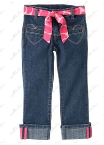 Gymboree Girls sz 9 "Loveable Giraffe" Belted Heart Pocket Denim Jeans NWT - Picture 1 of 3