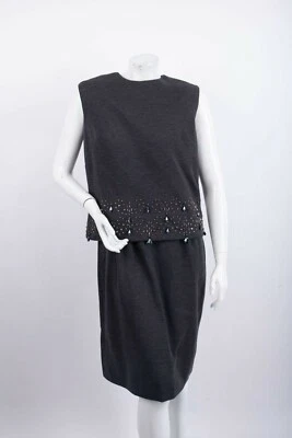 1970s Vintage Shift Dress Set W Top Beaded by Lee Richard Women's Large sz 18 - Image 1 of 4