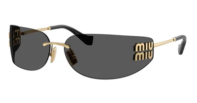 Gafas de sol Miu Miu MU A51S 5AK5S0 unisex rectangulares en dorado con lente gris 100 % UV Foto 1 de 4