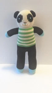 Blabla Bambus der Panda Bär Strick Plüschtier Stofftier grün creme Streifen - Bild 1 von 7
