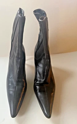 Manolo Blahnik Botines Marrón Talla 41/ EE. UU. 10 Cuero de becerro Tacón Punta Foto 1 de 4