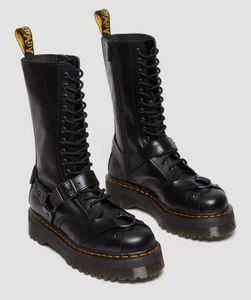 DR MARTENS 1914 HARNESS LEATHER TALL LACE UP PLATFORM BOOTS - Men's Size 8 - Picture 1 of 10