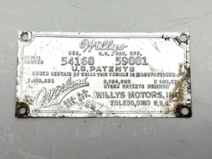 1961 WILLYS OVERLAND Station Wagon 6-226 4x4 BODY DATA PLATE TAG Original 54168 - Picture 1 of 3