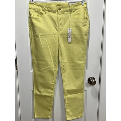 Pantalones de mezclilla al tobillo Chicos talla 1 platino amarillo litrón pierna recta nuevos con etiquetas Foto 1 de 4