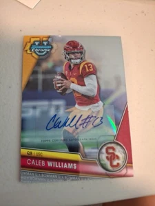 2023 Bowman U Chrome Caleb Williams Prospect Auto #1 Trojans Bb - Picture 1 of 6