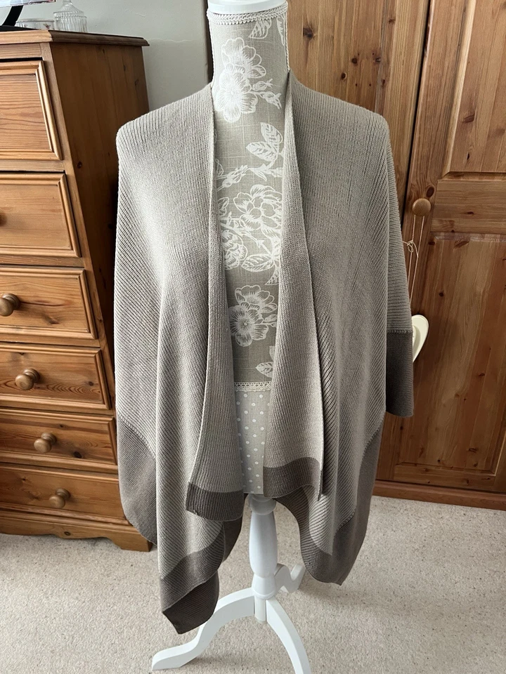 BHS Women’s Cape Jacket One Size Beige Wool Blend - Image 1 of 4