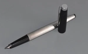 Vintage Lamy Patronenfüller 25P Silber Schwarz Edelstahl gebürstet Fach #F4 - Bild 1 von 6