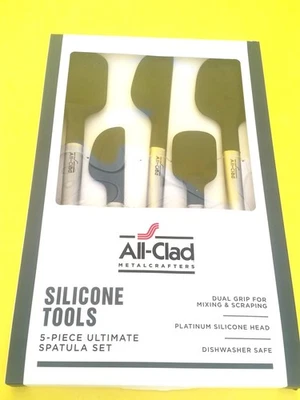 NUEVO EN CAJA) TODO CLAD5 Piezas Herramientas de Silicona Utensilios ESPACHADORA CUCHARA Y ESPÁTULA Mini Foto 1 de 4