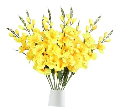 Gladiolus Artificial Flowers - 10 PCS, 30.3 in Silk Gladiolus with Yellow - Image 1 of 4