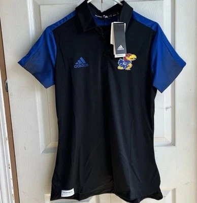 Adidas Women’s Kansas Jayhawks Basketball Primeblue Polo Shirt Sz.L NEW MSRP $75 - Image 1 of 4