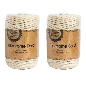 New 70 Meters TWISTED MACRAME Robe Craft 6mm BULK - Bild 1 von 1