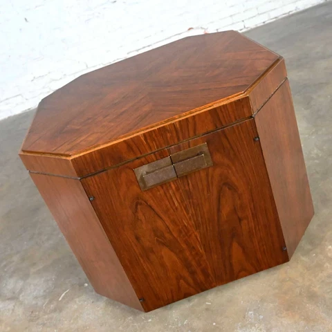 MCM to Modern Founders Furniture Octagon Commode End Table Cabinet Patterns 21 Cover