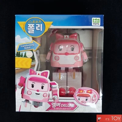 Robocar Poli DELUXE AMBER Pink Ambulance Transforming Robot Figure 6" Big size - Image 1 of 3