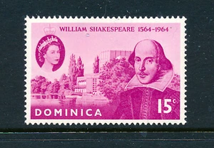 DOMINICA 1964 400th BIRTH ANNIVERSARY OF WILLIAM SHAKESPEARE SG182 MNH - Picture 1 of 1