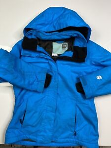 Orage Womens Hooded Blue ski jacket With Ventilation Zippers A051021