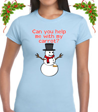 CAN YOU HELP ME WITH MY CARROT? CHRISTMAS LADIES T SHIRT FUNNY RUDE JOKE XMAS