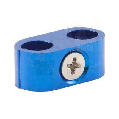 Abrazadera de cable organizador universal de línea de freno azul para motocicleta Foto 1 de 3