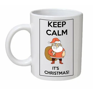 Keep Calm It's Christmas Funny Santa Navidad Taza Regalo Regalo Relleno Medias - Imagen 1 de 2