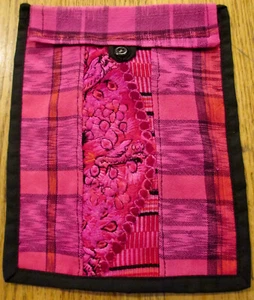 Pink Passport Holder w/ Cord Guatemala Hand Made Huipil Wallet Cross Body NEW 05 - Picture 1 of 4