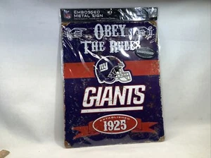 New York Giants NFL Embossed Metal Wall Sign 15"x12" Party Animal Brand New - Picture 1 of 3