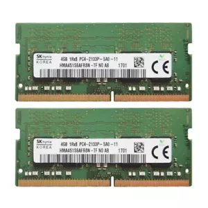 Hynix 8GB 2X4GB DDR4 2133MHz PC4-17000 260-Pins SODIMM Memory Ram HMA451S6AFR8N - Picture 1 of 5