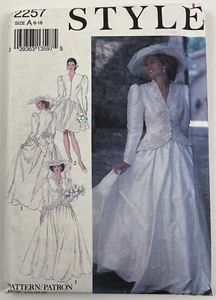STYLE 2257 90s Wedding Jacket & Skirt 8 10 12 14 16 18 Sewing Pattern UC FF VTG - Picture 1 of 9