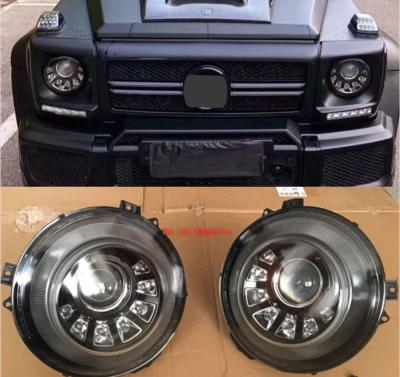 PARA MERCEDES-BENZ CLASE G W463 2007-2017 FAROS LED DRL NEGROS G63 G55 G550 Foto 1 de 4